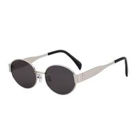 HYYZZC Fashion Metal Oval Women Sunglasses Punk Sunglass Men Outdoor Driving Travel Eyeglasses Ladies UV400,Silver Light Gray,1PC