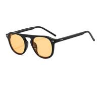 HYYZZC Fashion Oval Sunglasses For Men Women Vintage Punk Sun Glasses Men's Unisex Eyewear Steampunk Rivet,black yellow