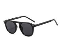 HYYZZC Fashion Oval Sunglasses For Men Women Vintage Punk Sun Glasses Men's Unisex Eyewear Steampunk Rivet,black black