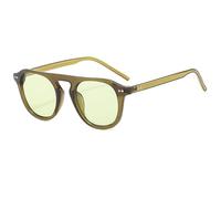 HYYZZC Fashion Oval Sunglasses For Men Women Vintage Punk Sun Glasses Men's Unisex Eyewear Steampunk Rivet,olive green