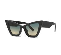 HYYZZC Fashion Oversized Cat Eye Women Sunglasses Vintage Gradient Shades UV400 Men Trending Sun Glasses,Black green tea,One size