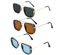 HYYZZC Fashion Sunglasses Metal Small Frame Version Glasses Retro UV Protection,Silver