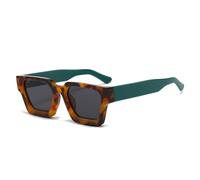 HYYZZC Fashion Women Sunglasses Retro Men Trending Leopard Blue Green Sun Glasses Shades UV400,Leopard green grey,1PC