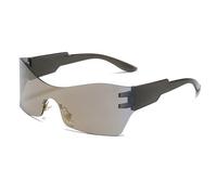 HYYZZC One-piece Sun Glasses Y2K Wrap Around Steampunk Shades Punk Sports Sunglasses For Women Men UV400 Eyewear,A,gold