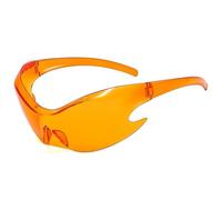 HYYZZC One-piece Sun Glasses Y2K Wrap Around Steampunk Shades Punk Sports Sunglasses For Women Men UV400 Eyewear,orange