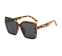 HYYZZC Oversized Sunglasses Fashion UV400 Protection Vintage Big Sun Glasses Retro Eyewear for Women Men,B,Leopard Grey