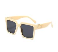 HYYZZC Oversized Sunglasses Men Women Fashion Thick Frame Glasses Mens UV400 Male,yellow