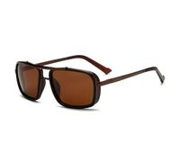 HYYZZC Polarized Punk Sunglasses Men Vintage Fashion Steampunk Sun Glasses Male Driving Googles Summer Travelling Shades UV400,Brown Tea