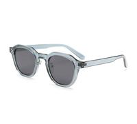 HYYZZC Polarized Sun Glasses for Women Mens Polygon Vintage Sunglasses with Thick Frame Retro Eyewear,blue with grey