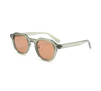 HYYZZC Polarized Sun Glasses for Women Mens Polygon Vintage Sunglasses with Thick Frame Retro Eyewear,green with brown