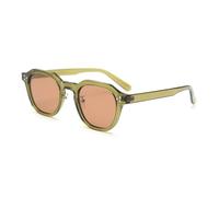 HYYZZC Polarized Sun Glasses for Women Mens Polygon Vintage Sunglasses with Thick Frame Retro Eyewear,oliver green brown