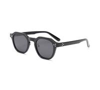 HYYZZC Polarized Sun Glasses for Women Mens Polygon Vintage Sunglasses with Thick Frame Retro Eyewear,Full black