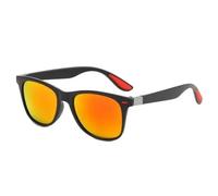 HYYZZC Polarized Sunglasses for Men TR90 Fashion Sunnies Women Colorful Film Anti UV Outdoor Sun Eyeglass,Black red