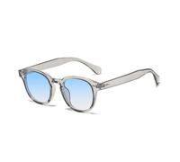 HYYZZC Quality Retro Round Sunglasses Women Fashion Rivets Decoration Shades UV400 Men Punk Leopard Sun Glasses,Gray Blue