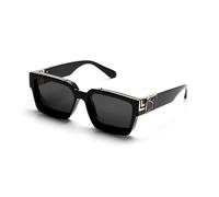 HYYZZC Retro Black Shades Sunglasses For Men Sun Glasses Man Women,Small Gold black,1PC