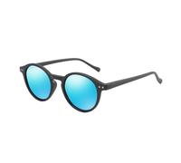 HYYZZC Retro Circular Polarized Sunglasses Men Women Vintage Small Round Sun Glasses UV400 Goggles Shades,014 Blue Mirrored,1PC