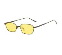 HYYZZC Retro Metal Frame Sunglasses UV400 Lens Unisex Fashion Punk Style Sun Shades for Men And Women,black,yellow,1pc