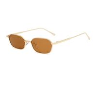 HYYZZC Retro Metal Frame Sunglasses UV400 Lens Unisex Fashion Punk Style Sun Shades for Men And Women,gold,brown,1pc