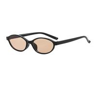 HYYZZC Retro Oval Frame Fashion Personalized Trendy Small Sunglasses Punk Cat Eyes Sunshade Sun Protection Glasses,Blacktea