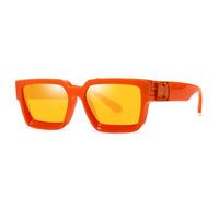 HYYZZC Retro Oversized Square Sunglasses UV400 Fashion Classic Luxury Sunglasses Men Women Big Frame Trend Sun Glasses Punk Shades,Orange orange,One size