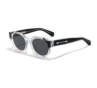 HYYZZC Retro Punk Sunglasses Men Vintage Thick Frame Quality Women's Sun Glasses Party and Holiday Travel Eyewear,C05 Clear Black,1pc
