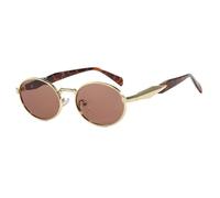 HYYZZC Retro Round Metal Sunglasses Women Fashion Leopard Sun Glasses Trendy Eyewear Female Male UV400,gold tea,1PC