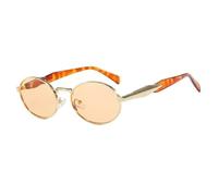 HYYZZC Retro Round Metal Sunglasses Women Fashion Leopard Sun Glasses Trendy Eyewear Female Male UV400,gold champagne,1PC