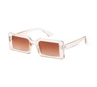 HYYZZC Small Rectangular Woman's Sunglasses Retro Sun Glasses Vintage Dames Lenses UV400,Tea,1PC