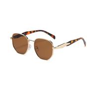 HYYZZC Street Photography Sunglasses For Women Metal Fashion Uv Anti-retro Round Frame Trendy Personalized Car,Brown