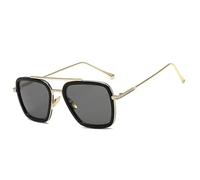 HYYZZC Sunglasses Men Women Retro Alloy Frame Big Sun Glasses Vintage Gradient Male Female,C1