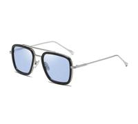HYYZZC Sunglasses Men Women Retro Alloy Frame Big Sun Glasses Vintage Gradient Male Female,C10