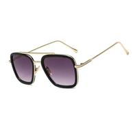 HYYZZC Sunglasses Men Women Retro Alloy Frame Big Sun Glasses Vintage Gradient Male Female,C2