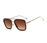 HYYZZC Sunglasses Men Women Retro Alloy Frame Big Sun Glasses Vintage Gradient Male Female,C6