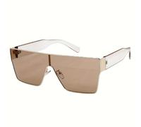 HYYZZC Sunglasses Women Men Fashion Trendy One Piece Decoration Sun Glasses Outdoors Travel Driving UV400,Tea