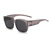 HYYZZC UV Protection That Can Be Worn over Other Glasses Shades Wrap Around Polarized Fit Sunglasses,clear grey