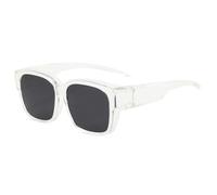 HYYZZC UV Protection That Can Be Worn over Other Glasses Shades Wrap Around Polarized Fit Sunglasses,Clear