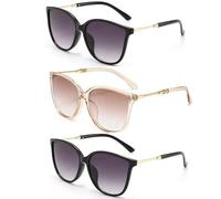 HYYZZC Vintage Cat Eye Sunglasses Woman Retro Mirror Sun Glasses Female Eyewear Fashion Driving Shades,Black2Brown1