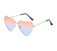 HYYZZC Vintage Gradient Heart Shaped Sunglasses Metal Frame Women Men Glasses Fashion Eyewear UV400 Shades Goggles,01,1PC