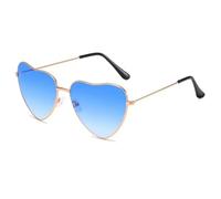 HYYZZC Vintage Gradient Heart Shaped Sunglasses Metal Frame Women Men Glasses Fashion Eyewear UV400 Shades Goggles,06,1PC