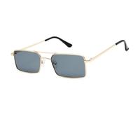 HYYZZC Vintage Rectangle Double Bridges Women Sunglasses Metal Frame Ocean Clear Lens Eyewear Men Sun Glasses UV400,Golden gray,One size