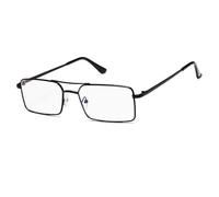 HYYZZC Vintage Rectangle Double Bridges Women Sunglasses Metal Frame Ocean Clear Lens Eyewear Men Sun Glasses UV400,Black Clear,One size