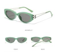 HYYZZC Vintage Small Women's Glasses end Woman Retro Cat-Eye Outdoor Driving Fashion Sunglass,green,1PCS