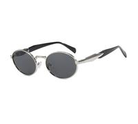 HYYZZC Women's retro metal oval sunglasses fashion UV400 men's,C5,1pc