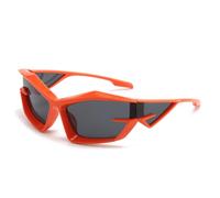 HYYZZC Y2K Futuristic Geometric Sunglasses UV400 Cyberpunk Irregular Wrap Around Shades Unisex Fashion Street Party Eyewear