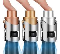 HYZ 3-Pack Champagne Stoppers Wine Saver, Sparkling Wine Vaccum Stoppers with Built-in Pump for Champagne, Prosecco and Cava - Stainless Steel + ABS Champagne Bottle Stoppers, Rose Gold/Gold/Silver