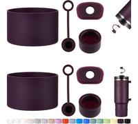 HYZ 8 Piece Accessories for Stanley Cup, Silicone Spill Proof Stopper Set and Protective Boot Including Straw Cover Cap for Stanley H2.0 20oz 30oz 40oz Tumbler, Plum