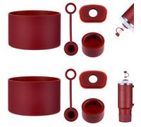HYZ 8 Piece Accessories for Stanley Cup, Silicone Spill Proof Stopper Set and Protective Boot Including Straw Cover Cap for Stanley H2.0 20oz 30oz 40oz Tumbler, Cranberry