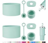 HYZ 8 Piece Accessories for Stanley Cup, Silicone Spill Proof Stopper Set and Protective Boot Including Straw Cover Cap for Stanley H2.0 20oz 30oz 40oz Tumbler, Seafoam