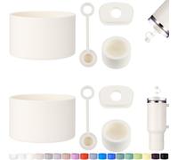 HYZ 8 Piece Accessories for Stanley Cup, Silicone Spill Proof Stopper Set and Protective Boot Including Straw Cover Cap for Stanley H2.0 20oz 30oz 40oz Tumbler, Cream