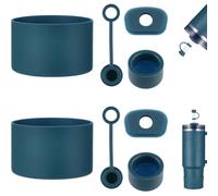 HYZ 8 Piece Accessories for Stanley Cup, Silicone Spill Proof Stopper Set and Protective Boot Including Straw Cover Cap for Stanley H2.0 20oz 30oz 40oz Tumbler, Blue Spruce